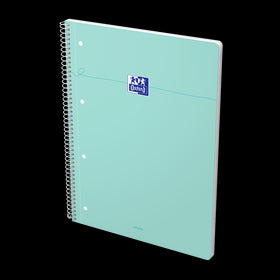 OXFORD Cahier à spirales Smart # A4+ - Grands carreaux - 160 pages détachables - Couverture cartonnée souple - Compatible Scribzee - Vert pastel