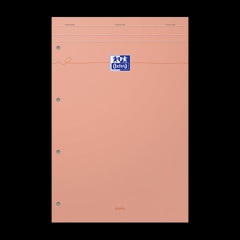 OXFORD bloc notes perforé Smart # A4+ - Grands carreaux - 80 feuilles agrafées (160 pages) - Compatible Scribzee - Orange pastel