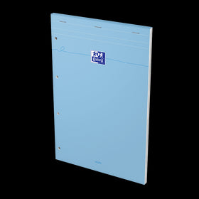 OXFORD bloc notes perforé Smart # A4+ - Grands carreaux - 80 feuilles agrafées (160 pages) - Compatible Scribzee - Bleu pastel
