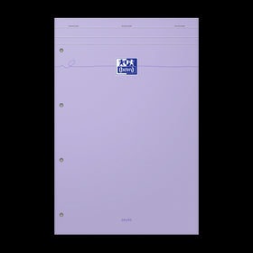 OXFORD bloc notes perforé Smart # A4+ - Grands carreaux - 80 feuilles agrafées (160 pages) - Compatible Scribzee - Violet pastel