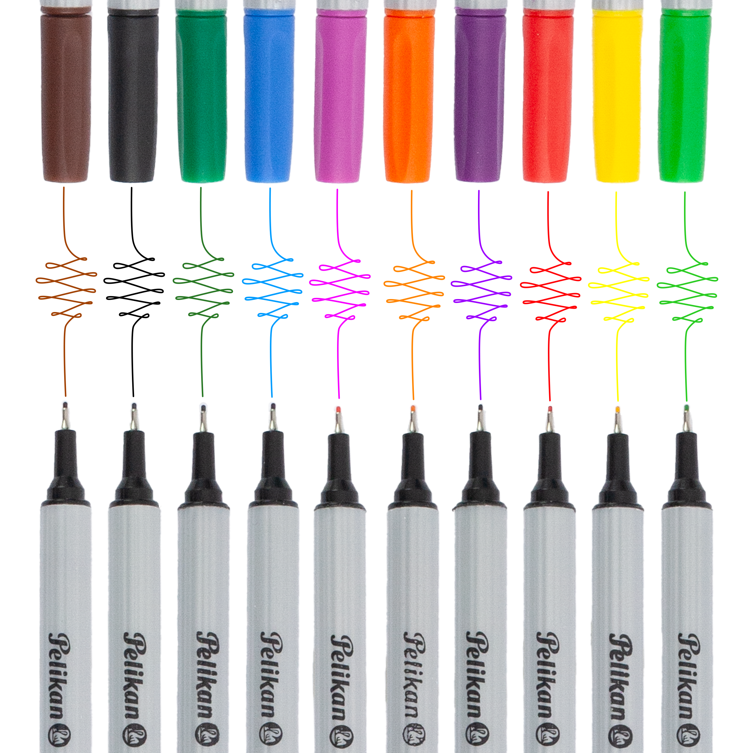 Pochette de 10 stylos-feutres PELIKAN Fineliner 96 - Coloris assortis-