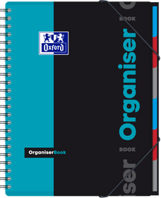 Cahier à spirales ORGANISER BOOK OXFORD # Couverture polypro - 160 pages A4 détachables - grands carreaux