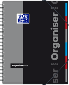 Cahier à spirales ORGANISER BOOK OXFORD # Couverture polypro - 160 pages A4 détachables - grands carreaux