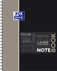Cahier à spirales NOTEBOOK OXFORD # Couverture rigide - 160 pages A4 détachables - ligné type CORNELL