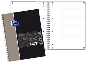Cahier à spirales NOTEBOOK OXFORD # Couverture rigide - 160 pages A4 détachables - ligné type CORNELL