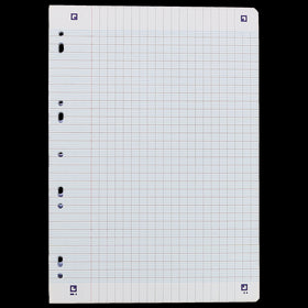 Feuilles Simples OXFORD # A4 perforées - 300 pages - grands carreaux - compatible Scribzee
