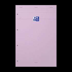 OXFORD bloc notes perforé Smart # A4+ - Grands carreaux - 80 feuilles agrafées (160 pages) - Compatible Scribzee - Rose pastel