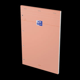 OXFORD bloc notes perforé Smart # A4+ - Grands carreaux - 80 feuilles agrafées (160 pages) - Compatible Scribzee - Orange pastel
