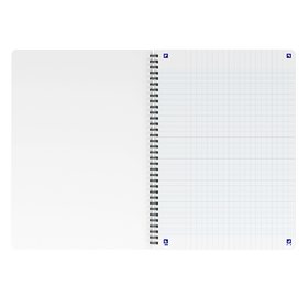 OXFORD Cahier à spirales souples Smart # A4+ - Grands carreaux - 100 pages  - Couverture cartonnée souple - Compatible Scribzee - Noir