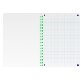 OXFORD Cahier à spirales souples Smart # A4+ - Grands carreaux - 100 pages  - Couverture cartonnée souple - Compatible Scribzee - Vert pastel