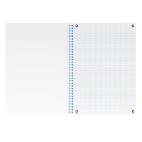 OXFORD Cahier à spirales souples Smart # A4+ - Grands carreaux - 100 pages  - Couverture cartonnée souple - Compatible Scribzee - Bleu pastel