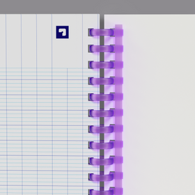 OXFORD Cahier à spirales souples Smart # A4+ - Grands carreaux - 100 pages  - Couverture cartonnée souple - Compatible Scribzee - Violet pastel