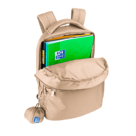 OXFORD B-READY Sac à dos 2 compartiments # Dimensions 30x42x15cm - 23L - Fermeture éclair -  Polyester recyclé - Beige