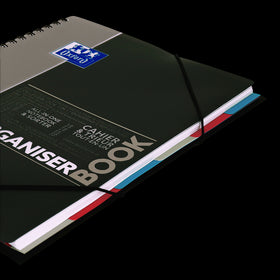 Cahier à spirales ORGANISER BOOK OXFORD # Couverture polypro - 160 pages A4 détachables - petits carreaux