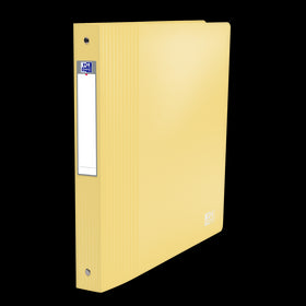OXFORD Classeur à anneaux School Life A4XL # Dos 40mm - 4 anneaux - Plastique - Jaune pastel - 250 feuilles