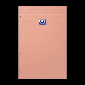 OXFORD bloc notes perforé Smart # A4+ - Grands carreaux - 80 feuilles agrafées (160 pages) - Compatible Scribzee - Orange pastel