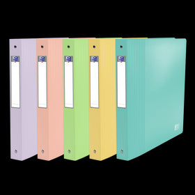 OXFORD Classeur à anneaux School Life A4XL # Dos 40mm - 4 anneaux - Plastique - Bleu pastel - 250 feuilles