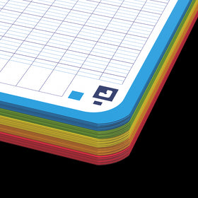 Feuilles Simples COLOR SYSTEM OXFORD # 200 pages A4 perforées - grands carreaux - 5 couleurs de cadres