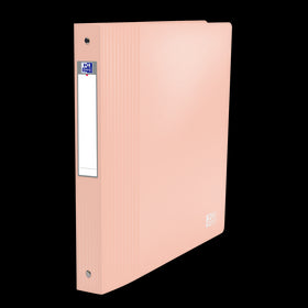 OXFORD Classeur à anneaux School Life A4XL # Dos 40mm - 4 anneaux - Plastique - Rose pastel - 250 feuilles