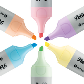 Pochette de 6 surligneurs PELIKAN 490 ECO coloris assortis Pastel