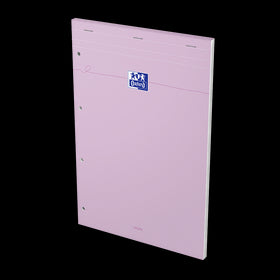 OXFORD bloc notes perforé Smart # A4+ - Grands carreaux - 80 feuilles agrafées (160 pages) - Compatible Scribzee - Rose pastel