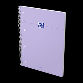 OXFORD Cahier à spirales Smart # A4+ - Grands carreaux - 160 pages détachables - Couverture cartonnée souple - Compatible Scribzee - Violet pastel