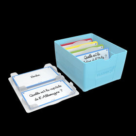 OXFORD FLASHBOX # Capacité : 500 flashcards Flash 2.0 (7,5x12,5 cm) - Polypropylène - Bleu pastel 