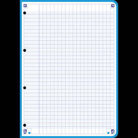 Feuilles Simples COLOR SYSTEM OXFORD # 200 pages A4 perforées - grands carreaux - 5 couleurs de cadres