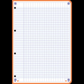 Feuilles Simples COLOR SYSTEM OXFORD # 200 pages A4 perforées - grands carreaux - 5 couleurs de cadres