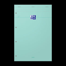 OXFORD bloc notes perforé Smart # A4+ - Grands carreaux - 80 feuilles agrafées (160 pages) - Compatible Scribzee - Vert pastel