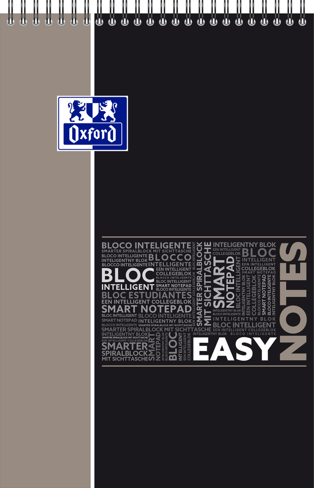 Cahier Oxford EasyNotes A4+ 160 Pages - Grands Carreaux - Couverture Polypro - Compatible Appli SCRIBZEE